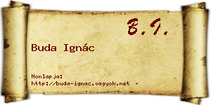 Buda Ignác névjegykártya